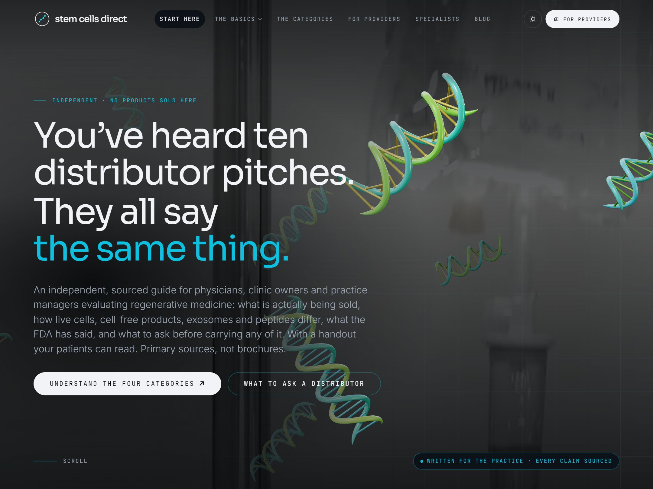 Stem Cells Direct, a sourced regenerative medicine guide for physicians